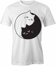 Yin Yang Cats T Shirt Tee Short-Sleeved Cotton Clothing S1WSA82 - £11.38 GBP+