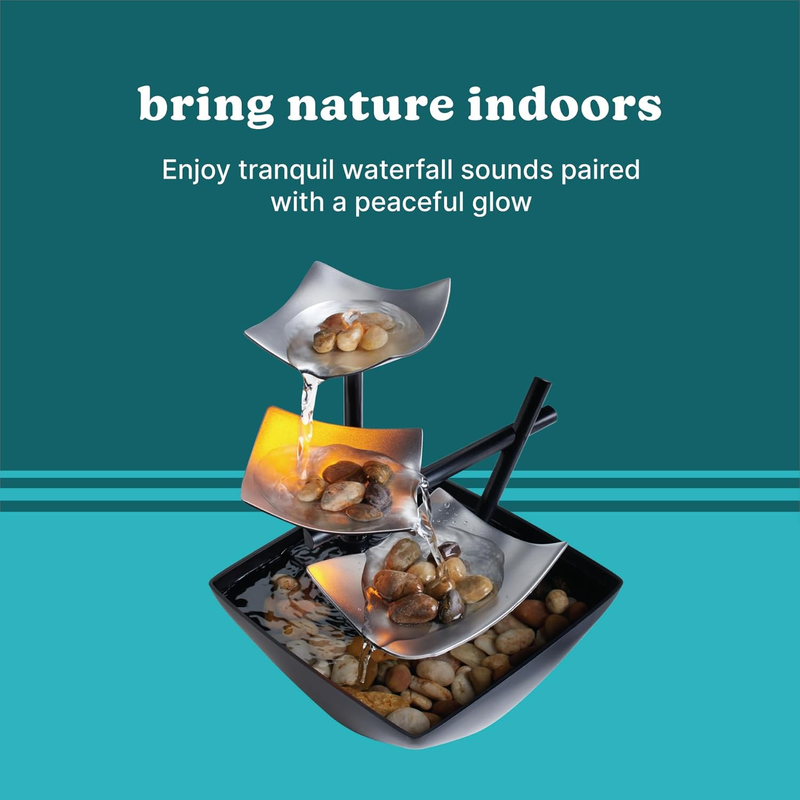 Tabletop Water Fountain, Home Décor Soothing Sound Machine - Automatic Pump, Dee Item image 5