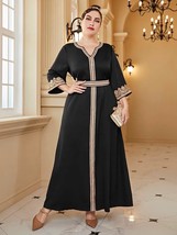 Plus size large maxi dresses 2022 summer luxury chic elegant long sleeve muslim turkish thumb200