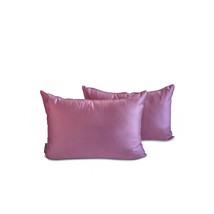 Lumbar Pillow Cover Set of 2 Solid -Light Purple Slub Satin - $20.95+