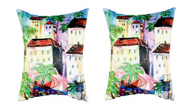 Pair of Betsy Drake Fun City I No Cord Pillows 16 Inch X 20 Inch - £63.30 GBP