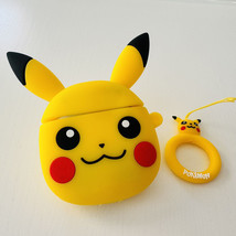Apple AirPods 1 / 2 Case Pokémon Yellow Pikachu Silicone Earphone Cover Protecto - £10.94 GBP