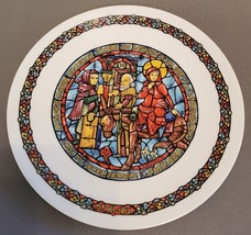 Vtg Limoges Christmas Plate No Room At The Inn Stained Glass #3 Joseph Mary - £10.28 GBP