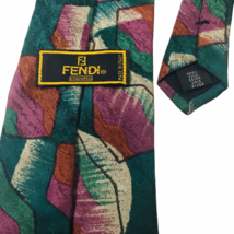 FENDI MULTICOLOR GEOMETRIC LUXURY HANDSOME SILK DESIGNER NECK TIE ITALY ... - $38.00