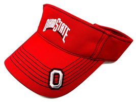 OC Sports Ohio State Buckeyes Visor Hat Embroidered MVP Adjustable Red Cap - £21.86 GBP