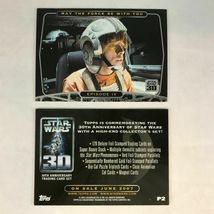 Star Wars Topps 30th Anniversary Promo Card P2 P1 2007 luke vader lot - £7.85 GBP