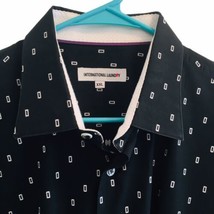 International Laundry Button Up Shirt Men Blk/Wht Geometric 2XL Flip Cuff - $23.70
