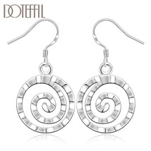 DOTEFFIL 925 Silver Classic Ring Drop Earrings Charm Women Jewelry Fashi... - £14.59 GBP