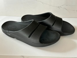 Oofos Ooahh Slide Sandals Men&#39;s Size 13 Women&#39;s Size 15 Black Slip On Flip Flops - £30.56 GBP