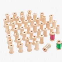 CraftSpools: 50pcs Wooden Bobbins for Sewing, Embroidery &amp; Weaving - 0.67 Inch - $28.66