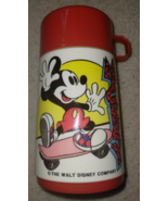 Vintage Mickey Mouse Riding Skateboard Aladdin Thermos No Lunchbox Very ... - $182.92 MXN