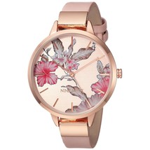Nine West Women&#39;s NW/2044RGPK Rose Gold-Tone and Blush Pink Strap Watch - £28.23 GBP