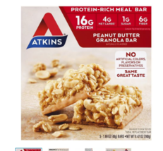Atkins Advantage Peanut Butter Granola Bars Low Carb Peanut Butter Granola1.69oz - £23.43 GBP