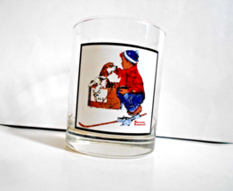 &quot;A Boy Meets His Dog&quot; 1959 Norman Rockwell Winter Scene Glass - £7.78 GBP