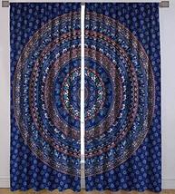 Traditional Jaipur Floral Elephant Mandala Curtain Boho Window Treatment Set Doo - £22.14 GBP