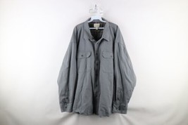 Vintage Cabelas Mens 4XL Faded Flannel Lined Button Shirt Jacket Jac Shirt Gray - £44.36 GBP