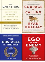 4 Books Set: Daily Stoic,Courage Is Calling,Obstacle is The Way,Ego Enemy - £18.78 GBP