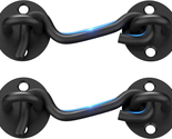 Barn Door Lock Gate Latch - 2 Pack 4 Inch Black Hook and Eye Latch Heavy... - $14.77