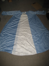 Vintage 80&#39;s 70&#39;s Sears Vanity Fair Muu-Muu Nightie Blue White Nylon S M... - £35.86 GBP