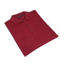 Mens PRINCELY Soft Merinos Wool Sweater Knits Lightweight Polo 1011-40 Cranberry image 6