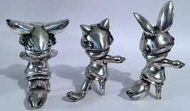 Cherri Polly (Baketan) "Brushed Silver" Set of Cat, Rabbit, Fox Girls RARE and L image 4