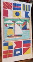 Vintage Royal Pacific Large Beach Towel 55&quot; x 37&quot; Sail Boats Flags Pool Ocean - £18.50 GBP