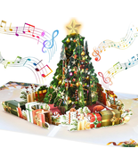 Pop up Christmas Cards with Light and Music, Christmas Tree Design, Hand... - $21.87