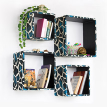 Trista - [Blue Giraffe] Square Leather Wall Shelf / Bookshelf / Floating... - £102.74 GBP