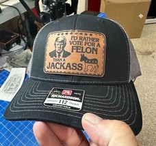 Convicted Felon Hat &quot;I&#39;d Rather Vote For A Felon Than A Jackass&quot; Trump 2024 Hat - £18.77 GBP