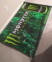 Monster Energy Drink Motocross Store Display Vinyl Banner 3&#39;h x 5&#39;w NOS - $149.99