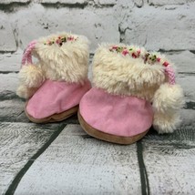 Doll / Stuffed Animal Boots Shoes Pink White Fur Tassels - £11.72 GBP