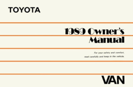 1989 TOYOTA VAN Owners Operators Owner Manual OEM - £55.01 GBP