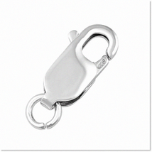 Set of 2pcs Premium 925 Sterling Silver Rectangle Lobster Trigger Clasps - Hypoa - £16.84 GBP