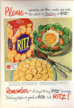 Vintage 1952 Ritz Crackers Box Print Ad Advertisement - £4.83 GBP