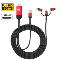 3 In 1 Cable Phone-HDTV Cable I USB-C I Micro Usb I Hdmi - £7.63 GBP