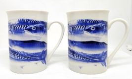 One Oc EAN Cafe Coffee Cups Mugs Paul Cardew Porcelain Fish Theme Blue &amp; White - £7.82 GBP