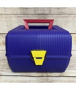 Vtg Sassaby Makeup Cosmetic Case Organizer Box Purple Yellow Red Model 1... - $34.04 CAD