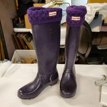 Hunter Boot Unisex Purple Boots with Lining Insert with Buckle, Size US7... - £77.52 GBP