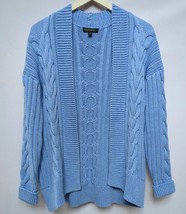 Banana Republic Blue Cardigan Sweater Women&#39;s XS Chunky Cable Knit Open Front - $28.45