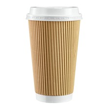 [16 Oz. - 50 Sets Insulated Kraft Ripple Paper Hot Cups, Disposable Coffee Cups  - $33.99