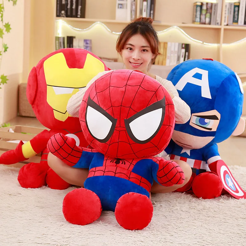 Play  Avengers Soft Stuffed Cartoon Captain America Iron Man Spiderman Plush Toy - £31.16 GBP