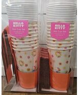 HELLO KITTY Hot Cup Set 2 pack - 20 Cups With Lids &amp; Sleeves NEW Sanrio ... - $18.09 CAD
