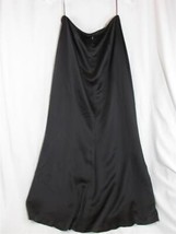 NWOT Carmen Marc Valvo Collection Black Satin Maxi Skirt Sz 8  - £44.55 GBP