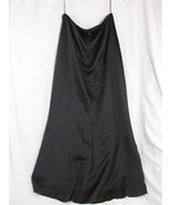 NWOT Carmen Marc Valvo Collection Black Satin Maxi Skirt Sz 8  - £44.51 GBP