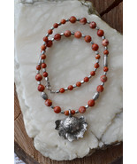 Coral necklace, Red Coral Necklace, Handmade gemstone necklace (968) - £14.87 GBP