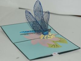 Lovepop LP1601 Dragonfly Pop Up Card White Envelope Cellophane Wrapped image 3