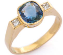 18K Gold Sapphire Ring - £1,250.46 GBP