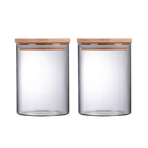 1Pcs 350Ml/11.8Oz Clear Glass Jar Large Mouth Diameter Long Round With W... - $20.99