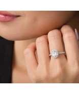 Sterling Silver Women&#39;s Cubic Zirconia Halo Bridal Ring Silver Size 7 - €156,83 EUR