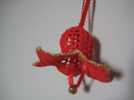 Decor Flower Ornament crochet 4&quot;x3&quot; Set of 3 - £23.86 GBP